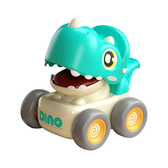 Blue Dinosaur Inertia Car Toy Push Back Vehicle For Toddlers 2-4 Years Old Friction Powered For Kids 3-5 Plastic