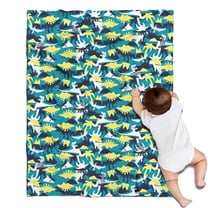 Blue Dinosaurs Camouflage Pattern Blanket,Comfortable Soft Lamb Wool Throw Blanket,All Season,Warm Lightweight Blankets for Sofa Bed Couch Living Room Chair,30"x40"