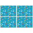 thumbnail image 1 of Blue Dinosaurs Clouds Pattern Summer Placemats Table Placemats Set Of 4-Linen Kitchen Washable Placemats Table Mats 11.8"x17.7" Non-Slip Heat Resistant, 1 of 6