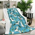thumbnail image 1 of Blue Dinosaurs with Coins Dynamic Blanket,Comfortable Soft Lamb Wool Throw Blanket,All Season,Warm Lightweight Blankets for Sofa Bed Couch Living Room Chair,50"x60", 1 of 4
