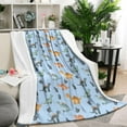 thumbnail image 1 of Blue Dinosaurs Leaves Pattern Blanket,Comfortable Soft Lamb Wool Throw Blanket,All Season,Warm Lightweight Blankets for Sofa Bed Couch Living Room Chair,50"x60", 1 of 4