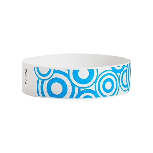 Blue Disks Tyvek Wristbands for Events 500 Count ¾” x 10