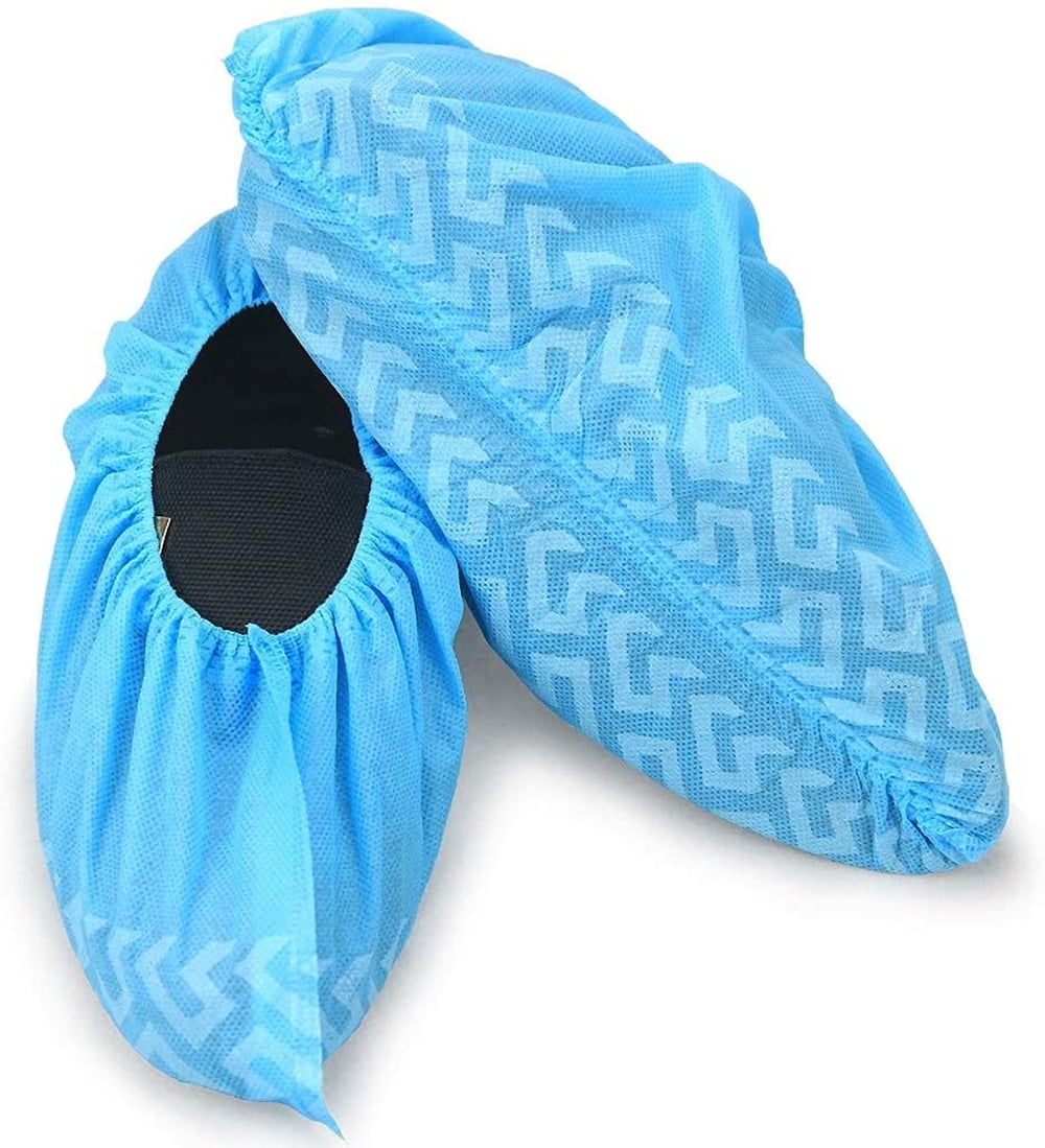 Blue Disposable Boot \u0026 Shoe Covers 100 Pcs (50 Pairs) Non Slip Durable Protector Covers Fits Virtually Most Shoes by Scheam