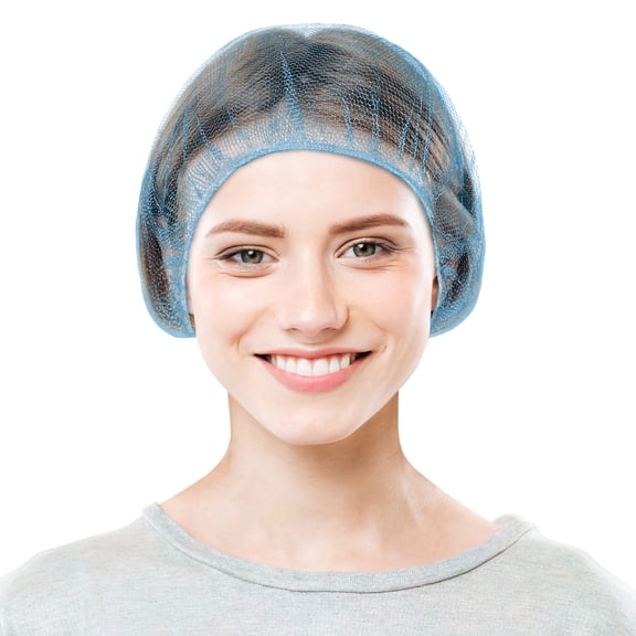 Disposable Hair Nets Nylon Elastic Band Blue 1000 count 28 in