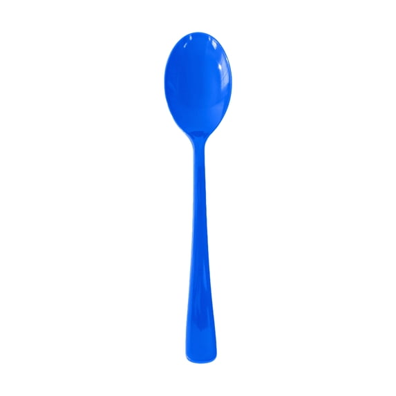 Blue Disposable Plastic Spoons 25 Pc 7 Inch Graduation Party Supplies Disposable Plates Party Table Setting