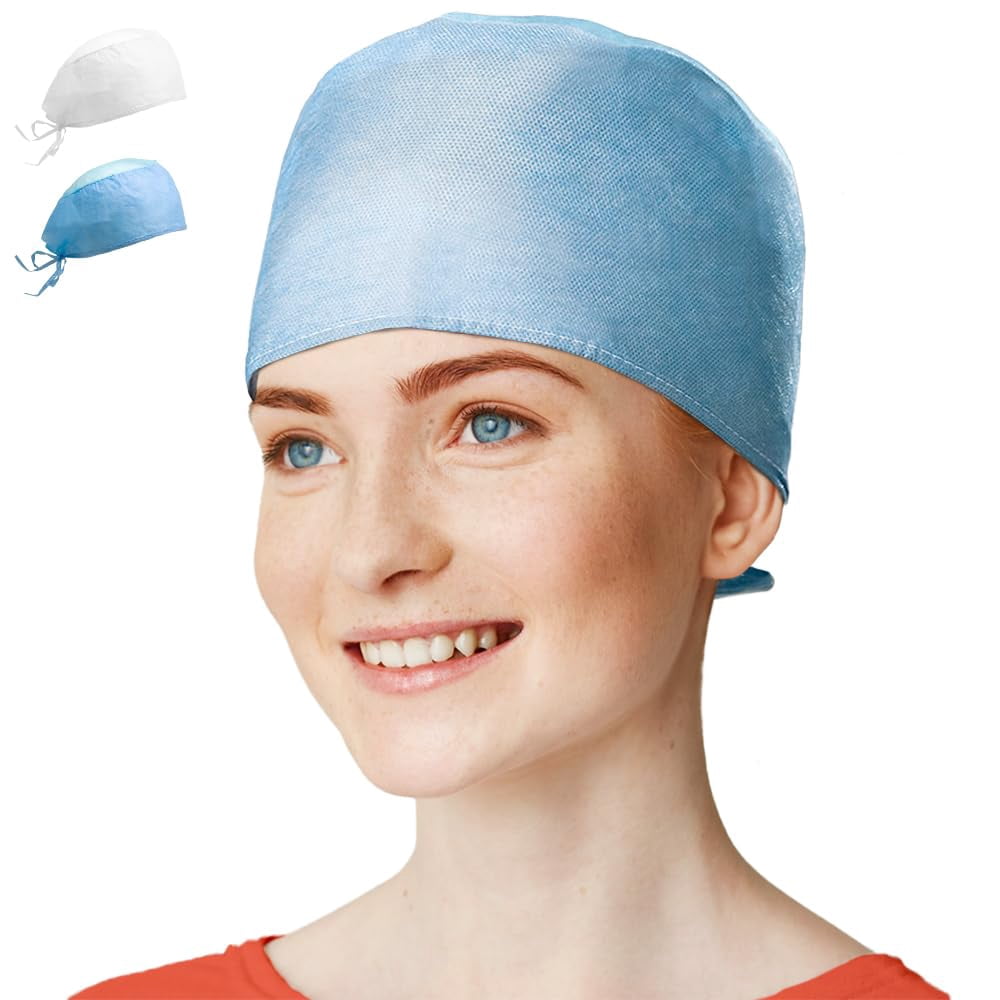 Surgical Caps Polypropylene Blue 500 count Universal Size with Adjustable Back Ties