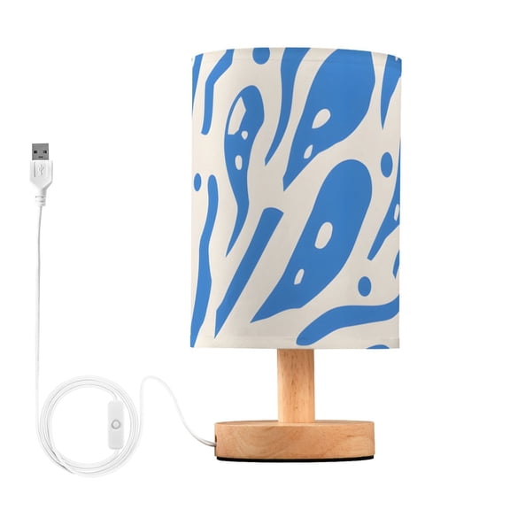 Blue Doddle Graffiti Table Lamp with USB Port LED Warm Light Lamp Night Light Home Decor