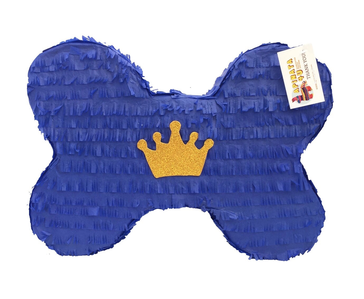 Blue Dog Bone Pinata with Gold Crown Puppy Themed