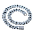 thumbnail image 1 of Blue Dog Chain Collar, Bling Diamond Cuban Link Puppy Collar Glitter Rhinestone Cat Collars for Small Medium Large Pet Dogs, 8-Inch, 1 of 8