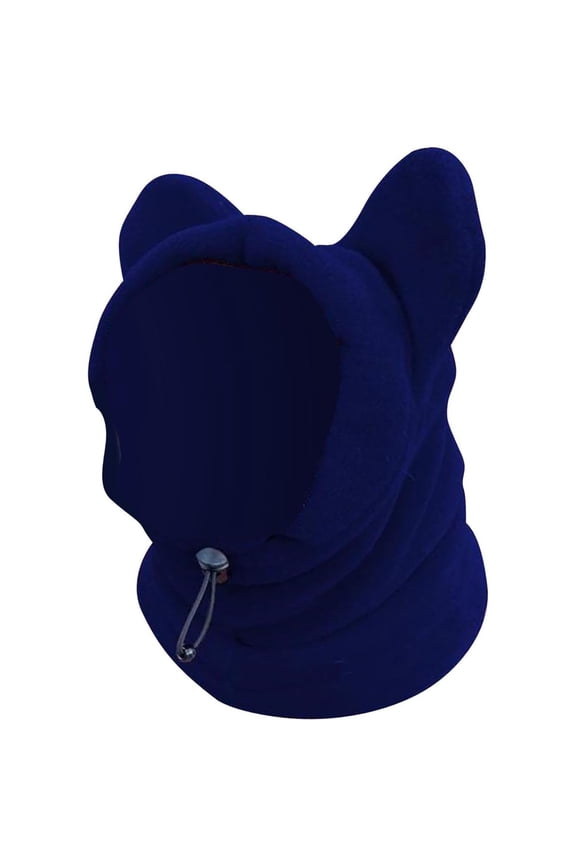 Blue Dog Hooded Warm Hat Winter Pet Cap With Adjustable Ear Flaps, Soft Polyester Material And Comfort Fit For Small Dogs, Outdoor And Cold Weather 7.5X 5.9X 2.4In 0.18Lb