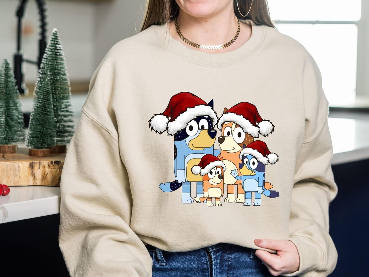 Blue Dog Merry Christmas Shirt, Blue Dog Family Gift, Christmas Blue