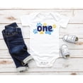 thumbnail image 1 of Blue Dog One First Birthday Baby Infant Bodysuit, Blue First Birthday Baby Outfit, 1St Bday Baby Bodysuit Cute Baby Onesie, BABY BODYSUIT LAT 4424, 1 of 3