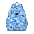 thumbnail image 1 of Blue Dog Paw Footprint Backpack for School,Cute School Bag,Schoolbag with Adjustable Shoulder Straps & Padded Back,15.25"x11.5"x5.25", 1 of 6
