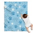 thumbnail image 1 of Blue Dog Paw Footprint Blanket,Comfortable Soft Flannel Throw Blanket,All Season,Warm Lightweight Blankets for Sofa Bed Couch Living Room Chair,30"x40"(80x100cm), 1 of 4