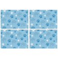 thumbnail image 1 of Blue Dog Paw Footprint Summer Placemats Table Placemats Set Of 4-Linen Kitchen Washable Placemats Table Mats 11.8"x17.7"Non-Slip Heat Resistant, 1 of 6