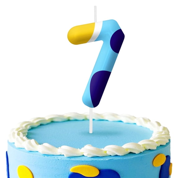 Blue Dog Paw Print Number 0 Candle, 7 Birthday Candle,Blue Birthday Number Candles are suitable for number candle cake topper decorations for weddings, anniversaries and birthday celebrations.