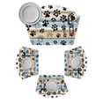 Blue Dog Paw Print Round Table Placemats Set of 2 Wedge Placemats ...