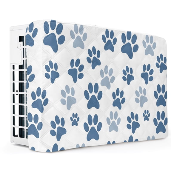 Blue Dog Paw Prints Indoor Air Conditioner Cover, Cute Decor Paw Print ...