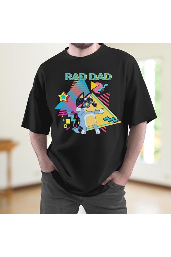 Blue Dog Rad Dad T-Shirt, Rad Like Dad Cute Blue Shirt, Retro Rad Dad Blue Dog Shirt, Toddler Dad Gift Blue Dog Rad Dad Shirt. Unisex S-5XL Hot Trending Shirt, Vintage Birthday Gift