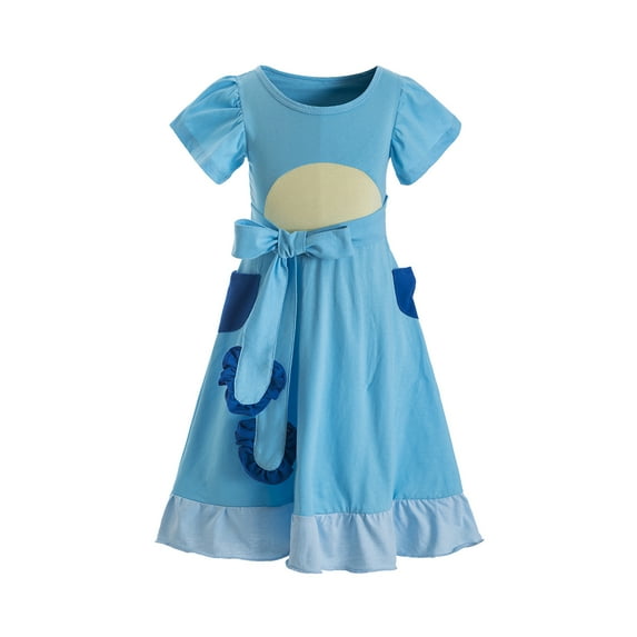 Blue Dog Twirl Dress Girls Blue Heeler Dog Family Hooded Dress