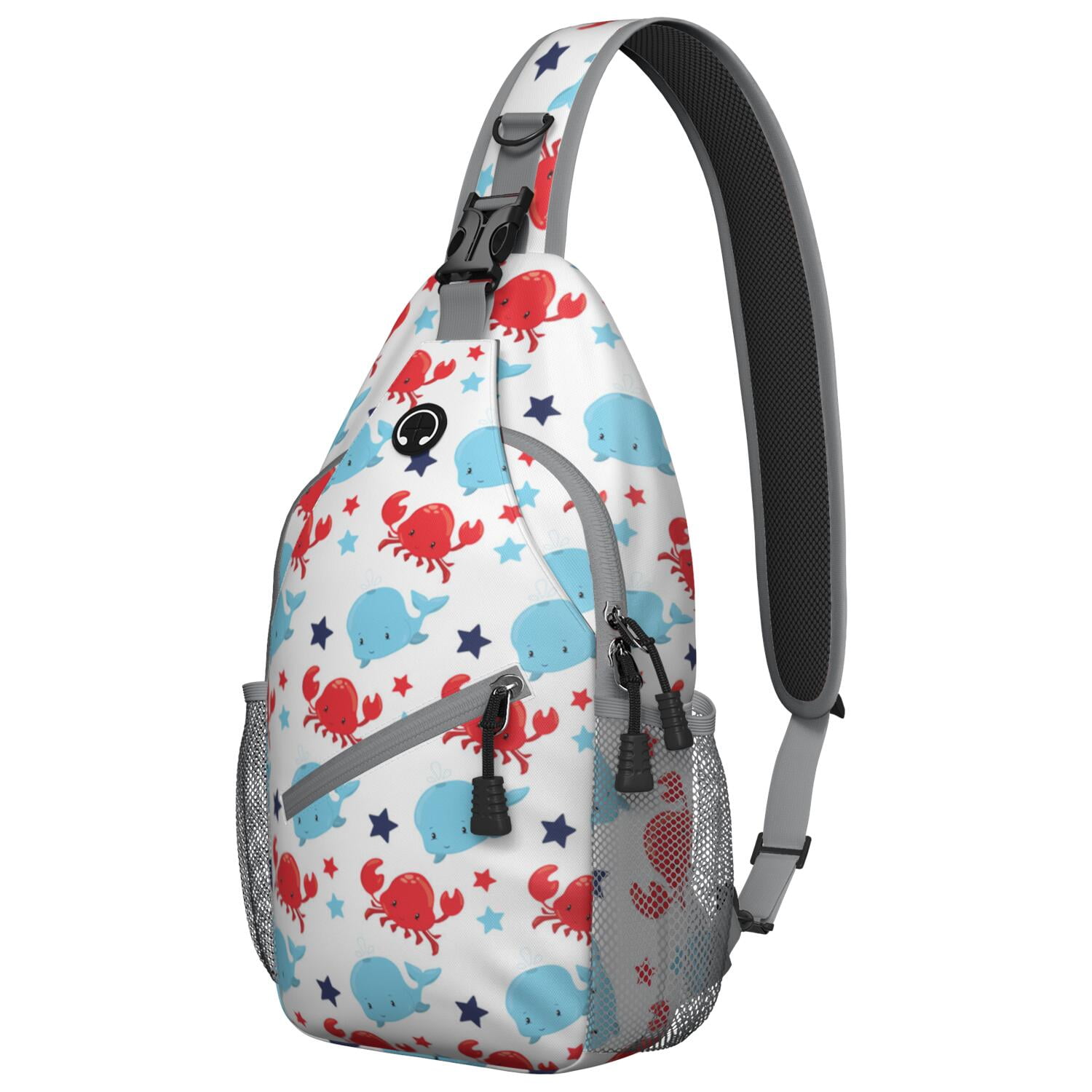 Blue Dolphin Chest Bag - Educational Marine Life Chart for Hiking & Biking - Lightweight & Durable