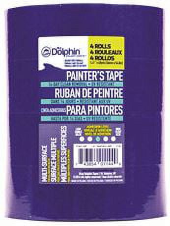 Blue Dolphin Painter'S Tape, 2 In., Blue, 1.88 In. X 60 Yd., 3 Rolls Per Pack
