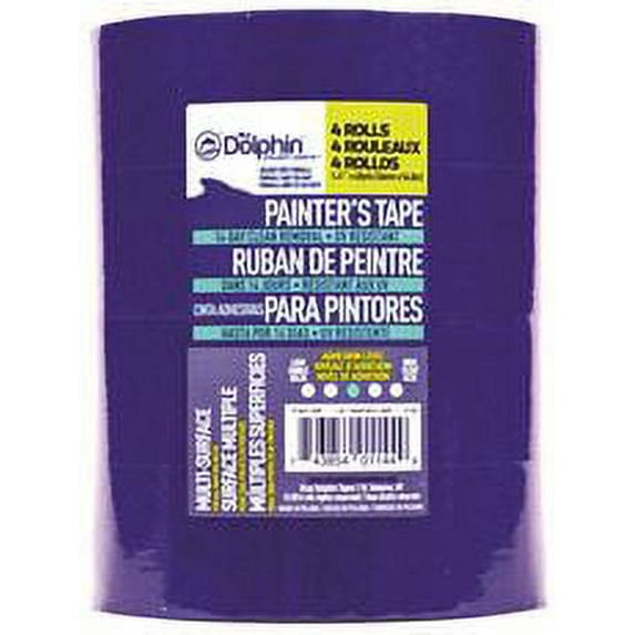 Blue Dolphin Painter'S Tape, 2 In., Blue, 1.88 In. X 60 Yd., 3 Rolls Per Pack