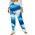 thumbnail image 1 of Blue Dolphins Pattern Winter Female Pants Flannel High Waist Women Pants Lady Warm Straight Leg Plush Trousers, 1 of 7