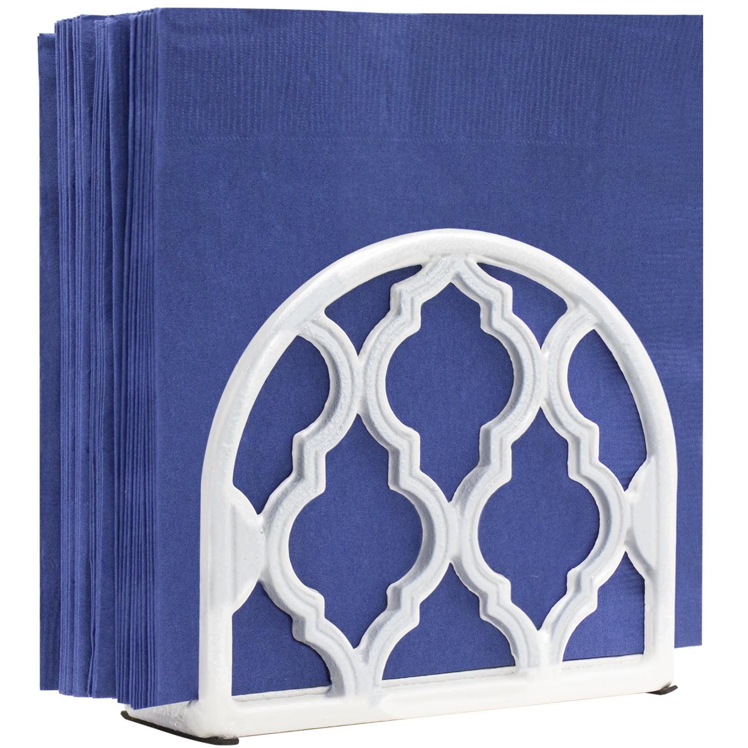 Blue Donuts Cast Iron Classic Napkin Holder - White
