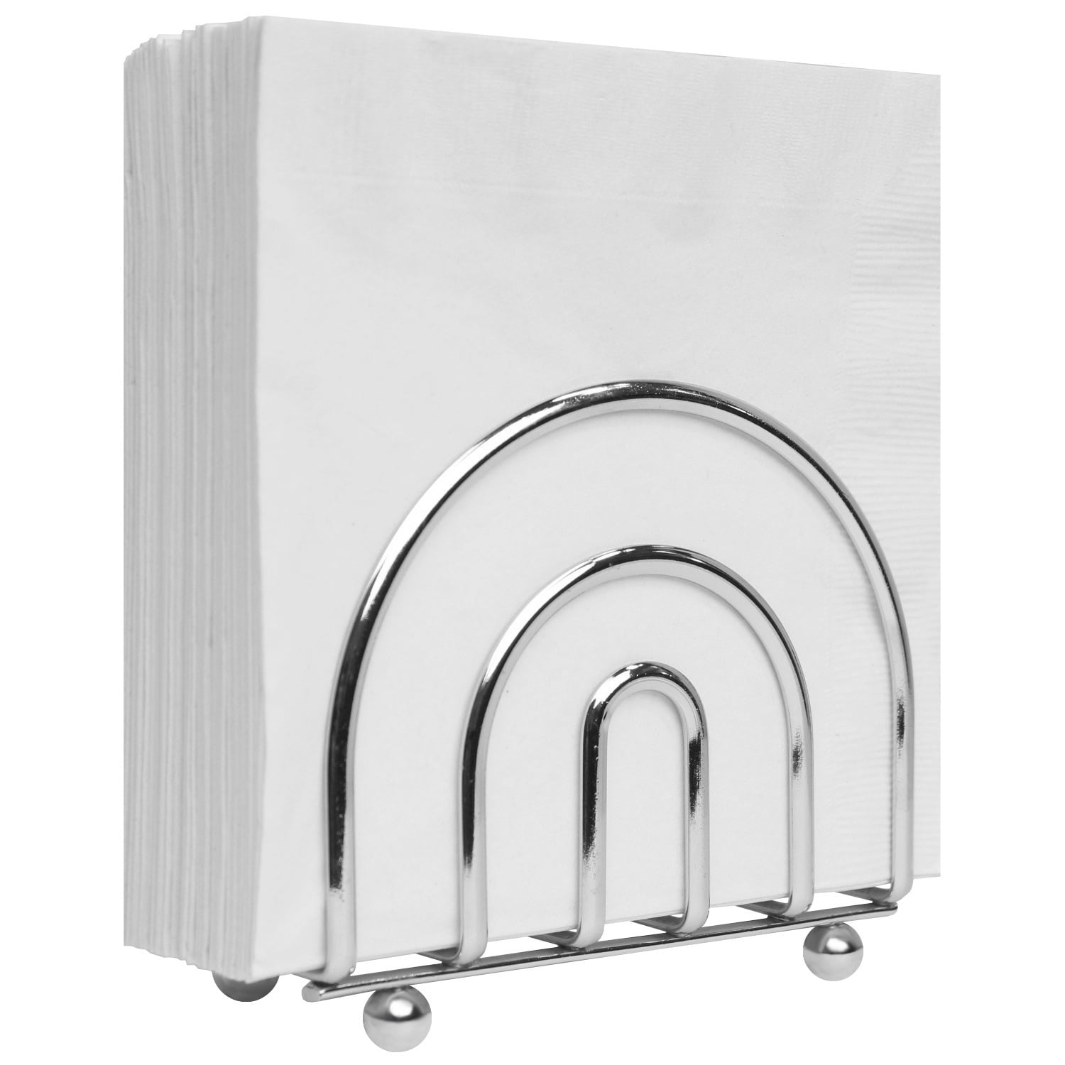 Silver Chrome Modern Napkin Holder for Kitchen