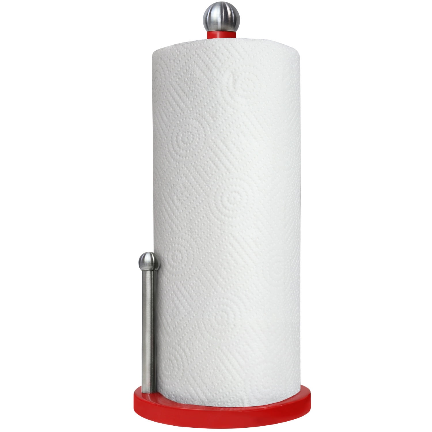 Blue Donuts Enamel Coated Steel Paper Towel Holder (Red)