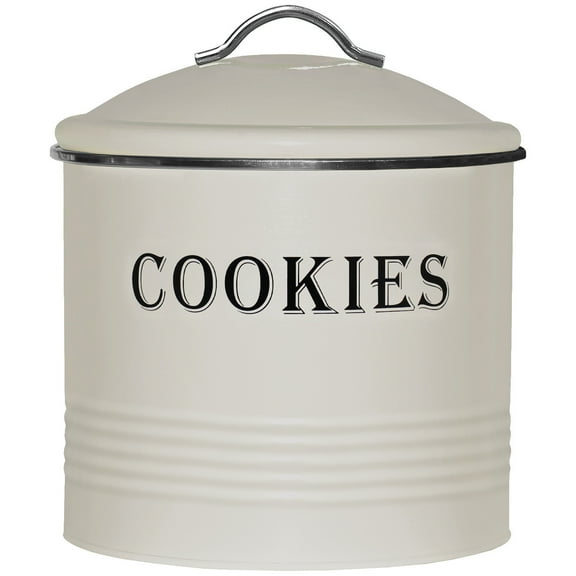 Blue Donuts  Tin Cover, Ivory Cookie Jar