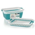 thumbnail image 1 of Blue Door Collapsible Laundry Basket Portable Pop Up Plastic Laundry Hamper with Dual Grip, 10.5-Gallon Teal, 1 of 6