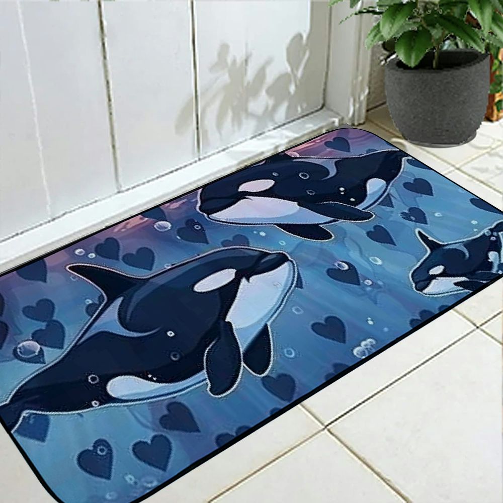 Blue Door mat, Stain and Fade Resistant,AntiSlip and Durable absorbs