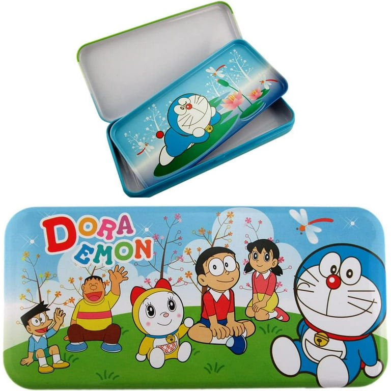 Blue Doraemon Pencil Box - Doraemon Tin Box Schoo Supply - Walmart.com