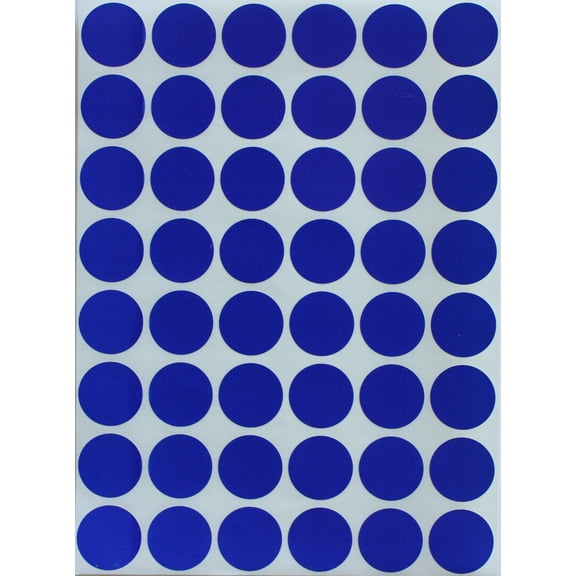 Blue Dot Sticker approximately ~ 3/4" Round 17 mm, Colored Labels 0.69 inch labels in 720 Pack by Royal Green