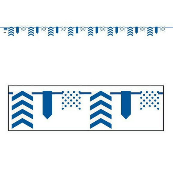 Blue Dots and Chevrons Paper Pennant Banner