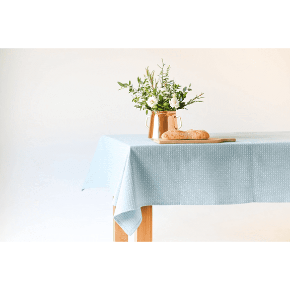 Blue Dotted Tablecloth 60" x 90"