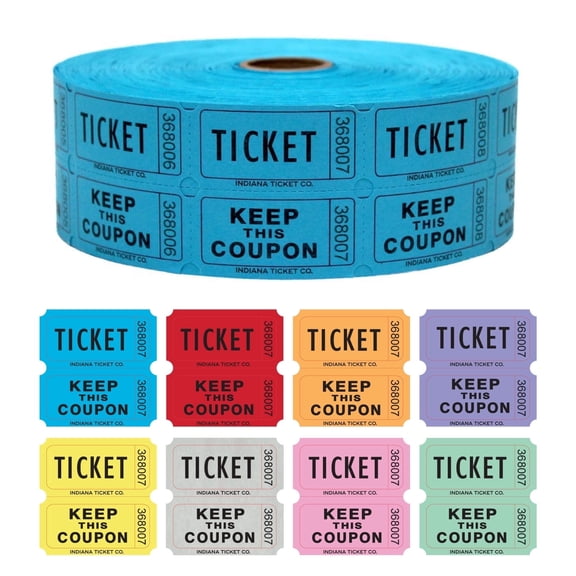 INDIANA TICKET CO. Double Roll Raffle Tickets Blue 1,000 Tickets