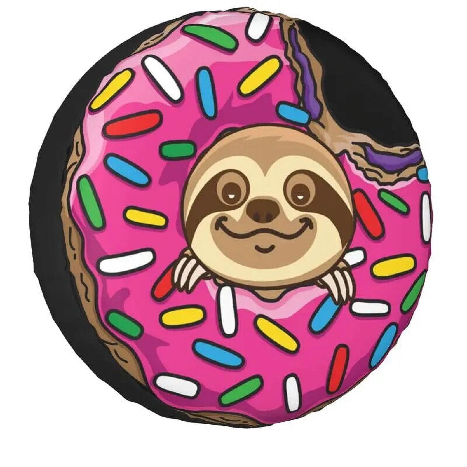 Blue Doughnut Face Tire Cover 4WD 4x4 Trailer Cartoon Donut Spare Wheel