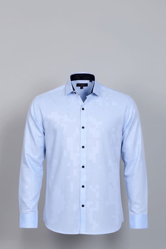 Men’s Sky Blue cotton Blend Casual Shirt - Full Sleeve Solid Regular Fit , Machine Washable (S)