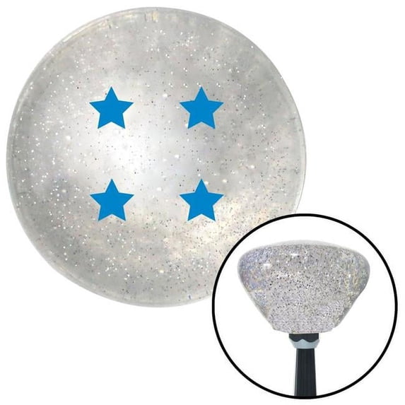 Blue Dragon Ball Z - 4 Star Clear Retro Metal Flake Shift Knob with M16 x 1.5 Insert