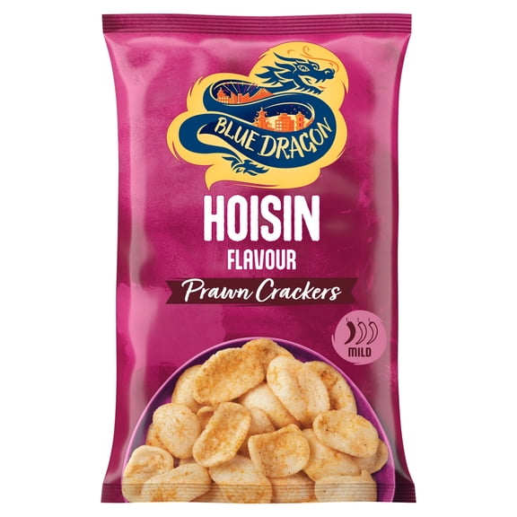 Blue Dragon Hoisin Flavour Prawn Crackers 70g, Imported from Britain