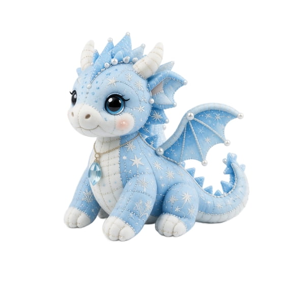 Blue Dragon Plush Toys, Handmade DIY Sewing Craft Kit, Cute Stuffed Animal Making Project for Teens, Adults, Birthday & Collectible
