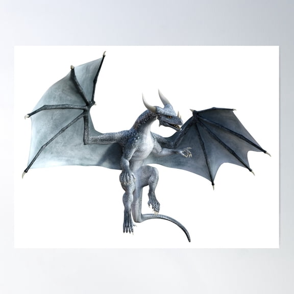 Blue Dragon Poster Wall Art, Modern Wall Decor For Living Room Bedroom, 8x12 UNFRAMED