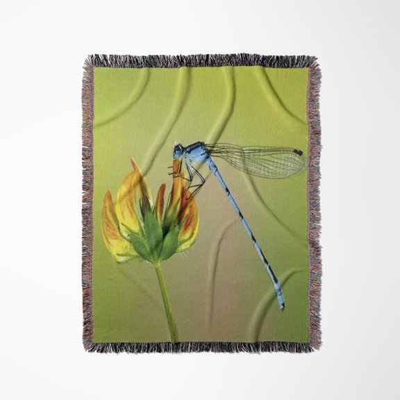Blue Dragonfly, Woven Blanket