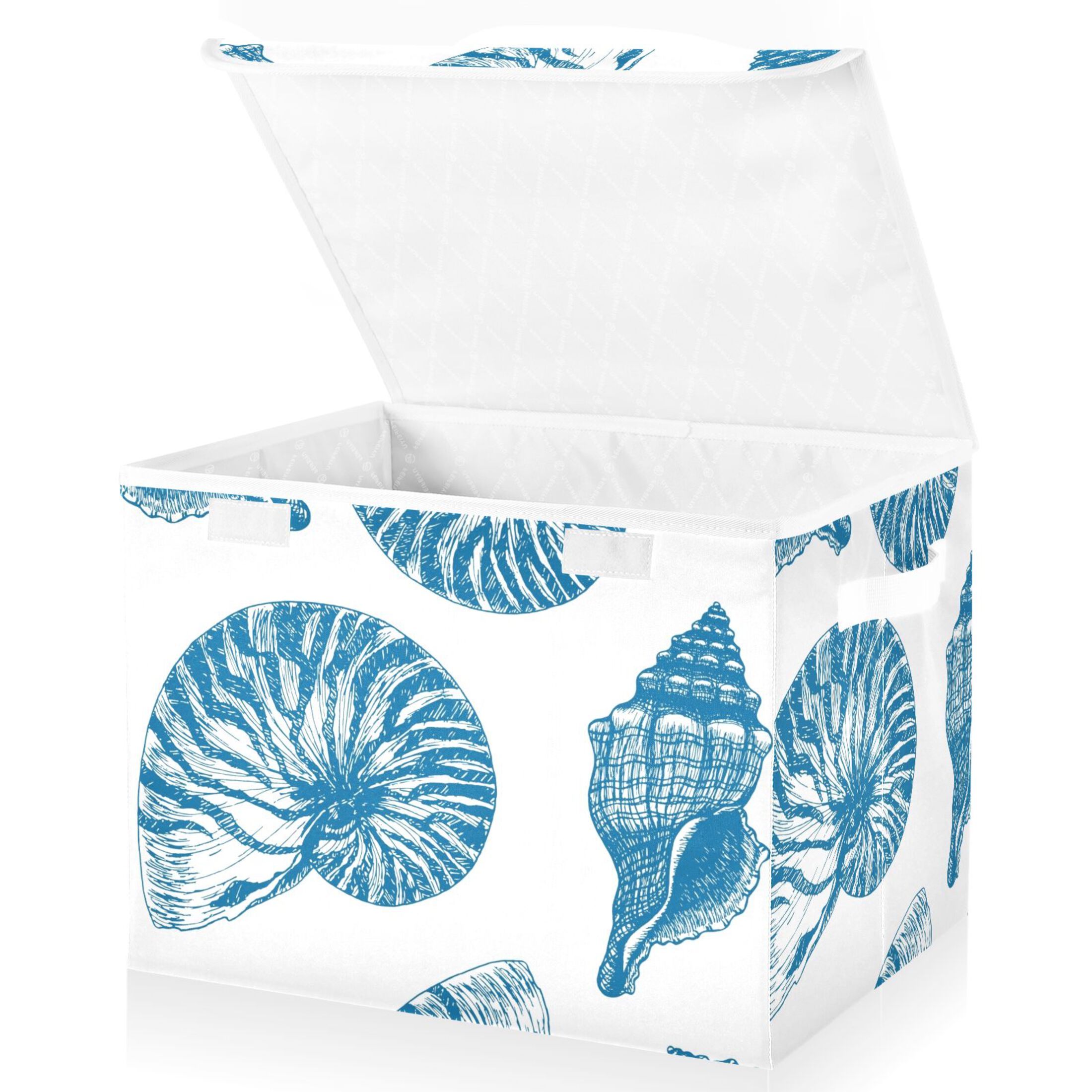 Photo inspiration: Seashell Decorative Storage Bins Reference: Blue Drawing Seashell Large Lidded Bin Foldable Storage Baskets Boxes