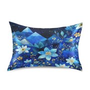 Blue Dream Flowers Luxury Silky Soft Pillowcase Standard Size Wrinkle Resistant Envelope Closure 20x26in