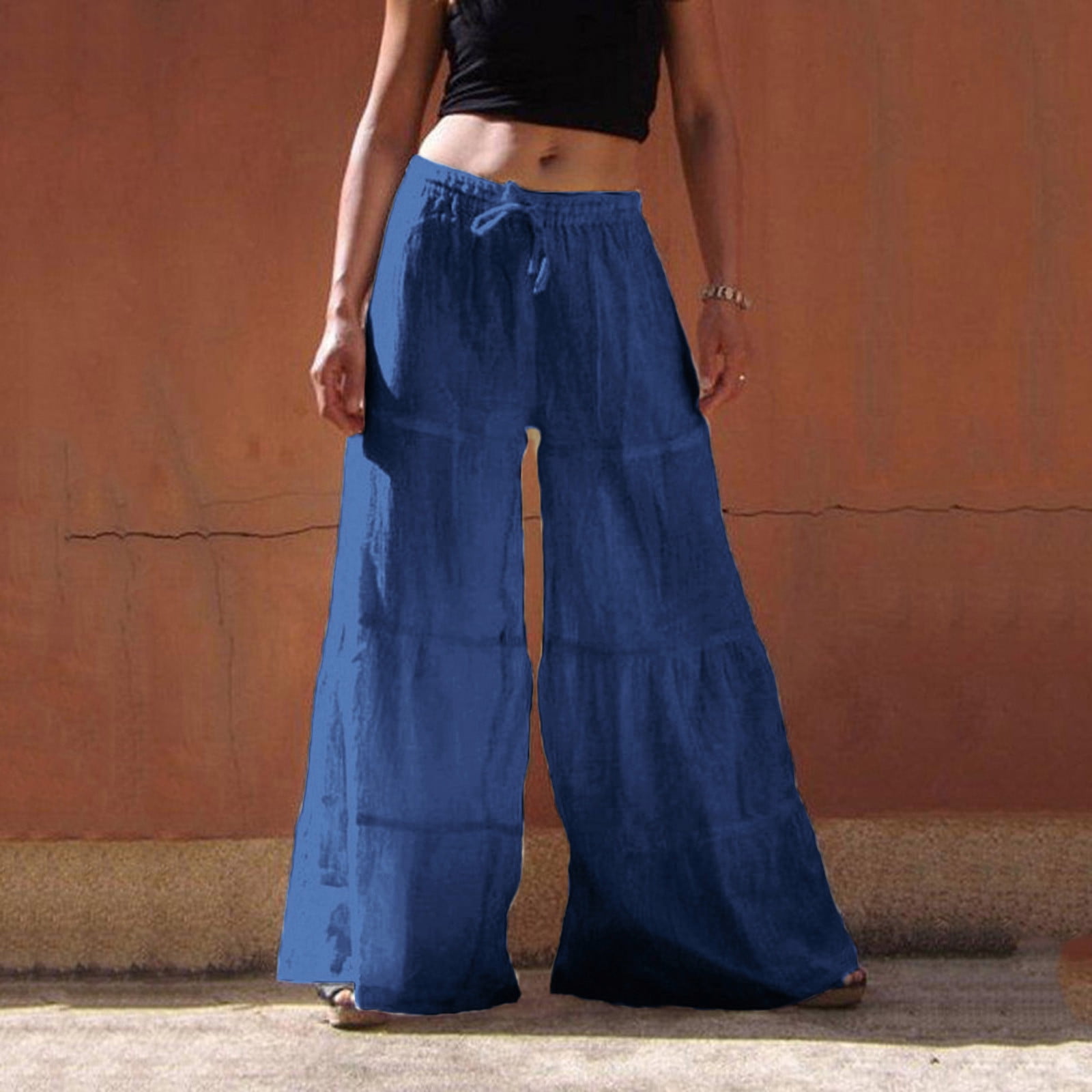 chinese dress ladies White Cotton Linen Blend Pants - All Bottoms main image 0