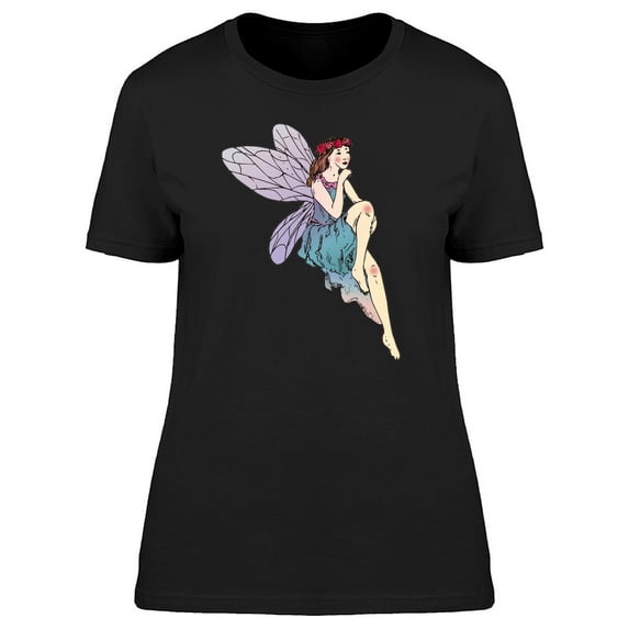 Blue Dress Young Fairy Thinking T-Shirt Women -Image by Shutterstock, Female XX-Large